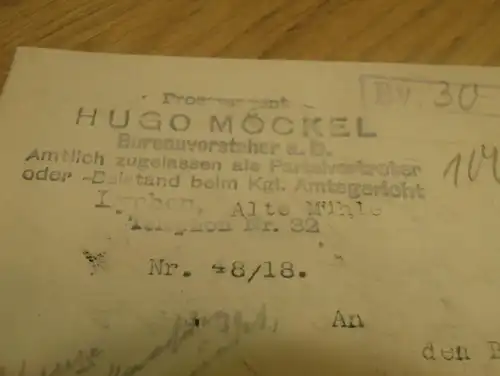Alte Mühle Lychen - Hugo Möckel , 1919 , mit Autograph , Regierung Potsdam !!!