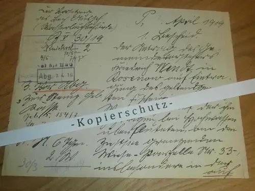 Alte Mühle Lychen - Hugo Möckel , 1919 , mit Autograph , Regierung Potsdam !!!
