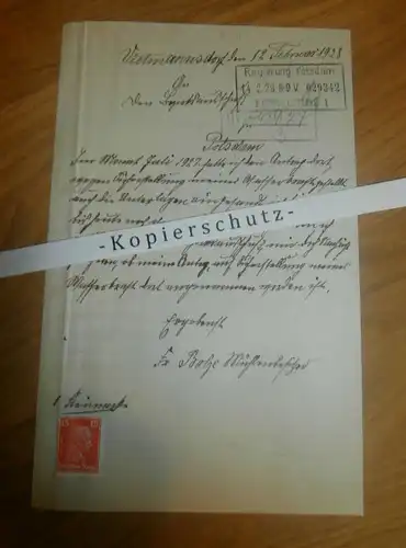 Vietmannsdorf , 1928 , Mühlenbesitzer , mit Autograph , Mühle , Templin ,  Regierung Potsdam , Schorfheide !!!