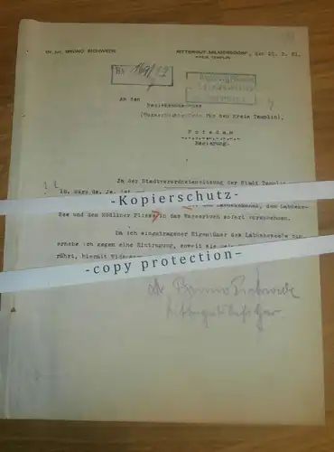 Bruno Eichwede - Rittergut Milmersdorf , 1921 , mit Autograph , Gerswalde , Kreis Templin , Uckermark !!!