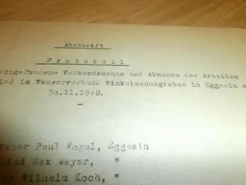 Holzbrücken Winkelmannsgraben Eggesin , 1948 , Mecklenburg !!!