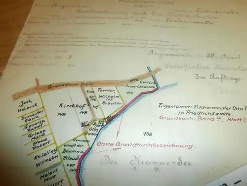 Karte von Friedrichswalde b. Joachimsthal , 1929 , mit Namen / Berufen der Einwohner , extrem rar !! Angermünde , Barnim