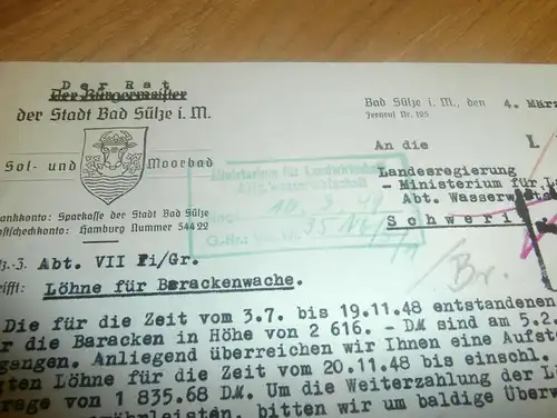 Bad Sülze i.M., 1949 , Barackenwache , Landesregierung , Mecklenburg !!!
