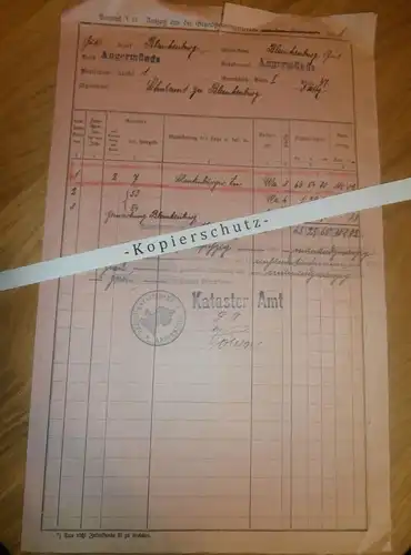 Preuss. Katasteramt , Blankenburg b. Angermünde , 1922 , Schulamt !!!