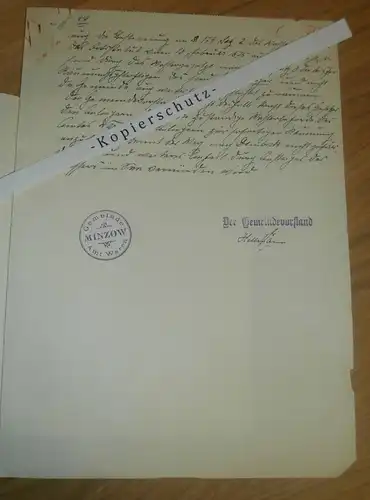 Gemeinde Minzow , 1930 , Amt Waren Müritz , Ministerium des Innern , Mecklenburg !!!