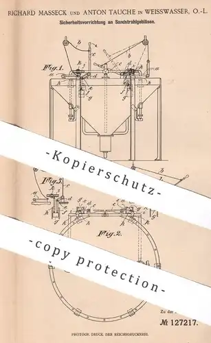 original Patent - Richard Masseck , Anton Tauche , Weißwasser 1900 , Sandstrahlgebläse | Sandstrahlen , Gebläse | Dampf