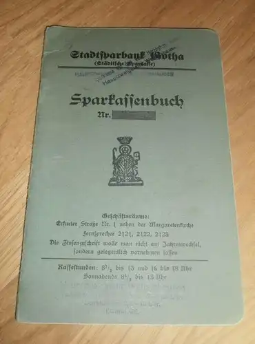 altes Sparbuch Gotha / Waltershausen , 1940 - Juni 1945 , Heinz Maine , Sparkasse , Bank !!!