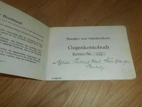 altes Sparbuch Rathenow , 1938 - April 1945 , Landwirt Albert Schönfeld , Sparkasse , Bank !!!