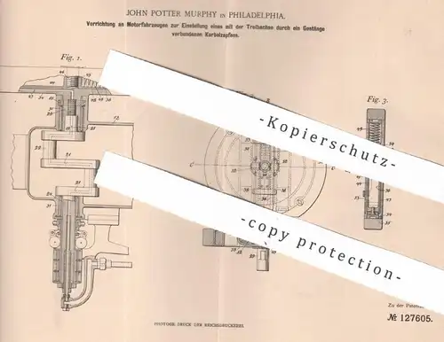 original Patent - John Potter Murphy , Philadelphia , USA , 1899 , Motorfahrzeug | Motor , Kolben , Getriebe | Automobil