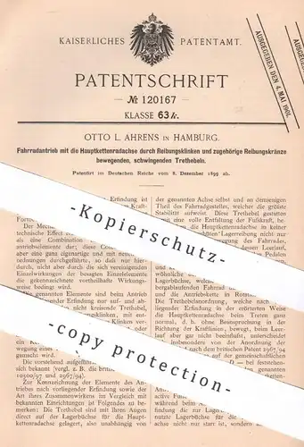 original Patent - Otto L. Ahrens , Hamburg | 1899 | Fahrradantrieb | Fahrrad - Antrieb | bike , bicycle