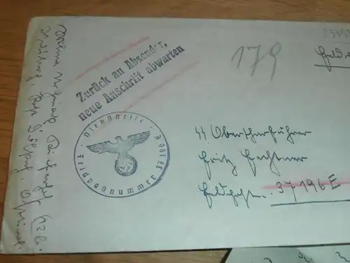 SS Oberscharführer , 1944 , Feldpostnummer 37196 E , Brief mit Inhalt , Neidenburg , Dölsach , ZURÜCK !!!