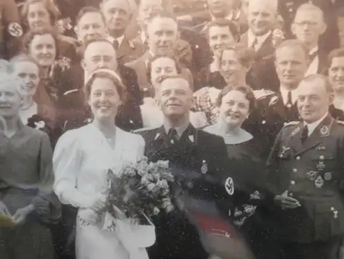 altes Foto Führerschule Alt Rehse 1937 , Hochzeit Hans Deuschl , Heinrich Himmler , Reichärzteführer Gerhard Wagner SS !