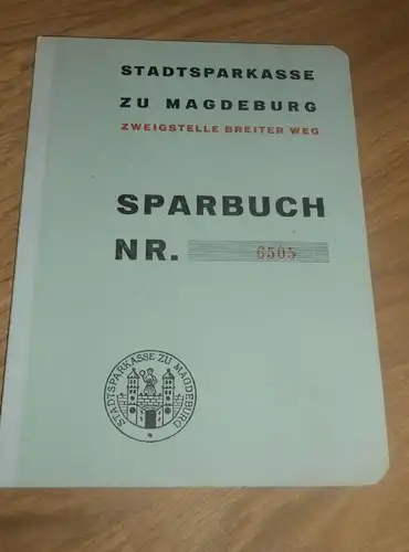 altes Sparbuch Magdeburg , 1939 - 1945 , Georg Schulze , Handelsvertreter  , Sparkasse , Bank !!!