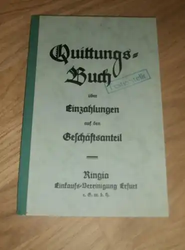 altes Sparbuch Ringia Erfurt , 1939 , Ella Krumbiegel , Hannover , Sparkasse , Bank !!!