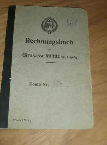 altes Sparbuch Miltitz b. Leipzig , 1936 - 1945 , Oskar Zwiller , Sparkasse , Bank !!!