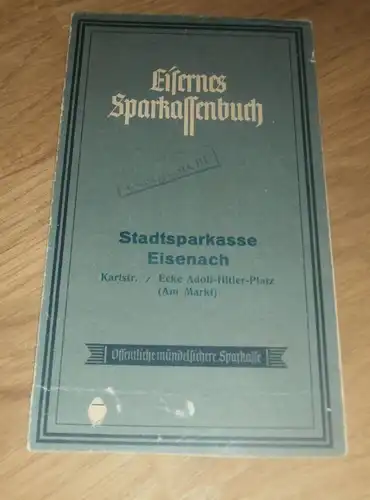 altes Sparbuch Eisenach , 1942 - 1944 , Major Hanns-Wilhelm Michaelis , Am Ofenstein , Sparkasse , Bank !!!
