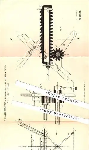 original Patent - F. W. Axel Erdmann in Wismar , H. Ruperti in Kassel , 1883 , Verstellbarer Stuhl , Stühle , Möbel !!