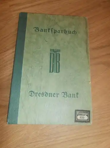 altes Sparbuch Dresden , 1943 - 1944 , Ella Schomburg in Dresden , Sparkasse , Bank !!!