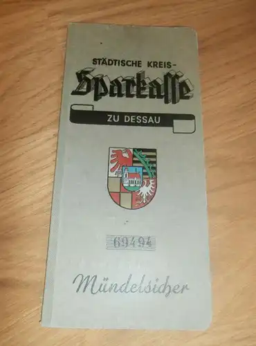 altes Sparbuch Dessau , 1937 - 1945 , Gertrud Maaß in Dessau , Sparkasse , Bank !!!