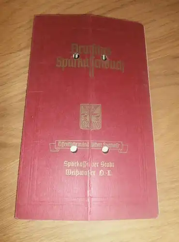 altes Sparbuch Weißwasser , 1940 - 1944 , Herbert Kraft in Weißwasser , Sparkasse , Bank !!!