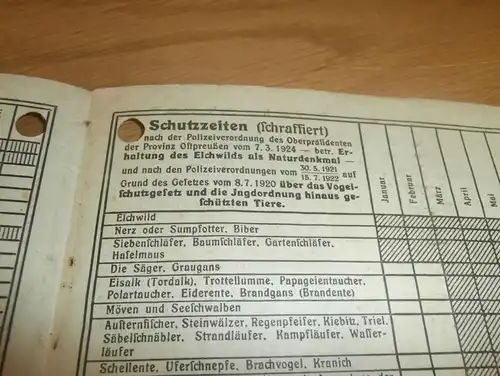 Jagdschein 1926 , Gutsförster Wilhelm Pommerening in Ritzig / Kreis Schivelbein , Jagd , Gutshof !!!
