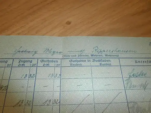 altes Sparbuch Meiningen , 1952 - 1955 , Hartwig Mager in Rippershausen , Sparkasse , Bank !!!