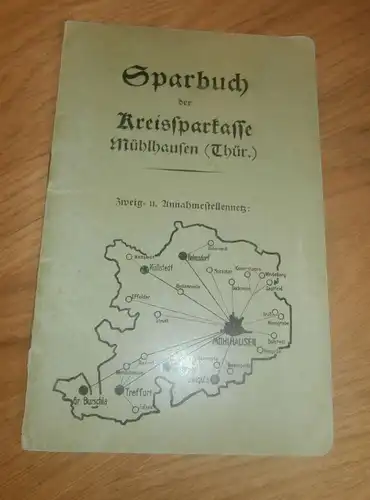 altes Sparbuch Mühlhausen in Thüringen , 1936 - 1946 , Gerhard Mucke , Northeim , Lauenförde , Sparkasse , Bank !!!