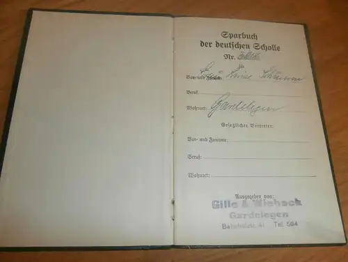 altes Sparbuch der deutschen Scholle , 1944 - 1945 , Luise Schwenn in Gardelegen , Gille & Wiebeck  Sparkasse , Bank !!!