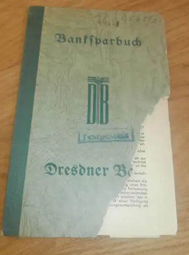 altes Sparbuch Dresden , 1941 - 1945 , Paul Thomas , Sparkasse , Bank !!!