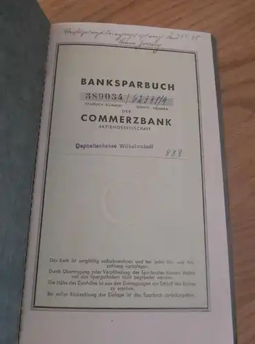 altes Sparbuch Wilhelmstadt , 1942 - 1943 , Baurat Rudolf Zwach in Magdeburg , Berlin , Sparkasse , Bank !!!