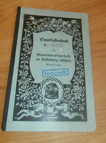 altes Sparbuch Falkenberg / Elster , 1938 - 1945 , Sparkasse , Bank !!!