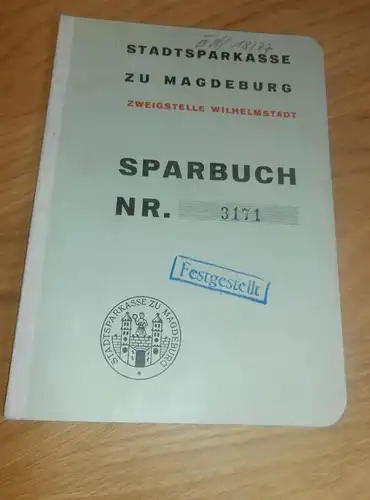 altes Sparbuch Magdeburg Wilhelmstadt , 1939 - 1945 , Heinz Wahren , Versicherung , Sparkasse , Bank !!!