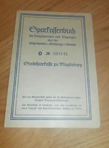 altes Sparbuch Magdeburg , 1952 - 1961 , Carl Schramm , Sparkasse , Bank !!!