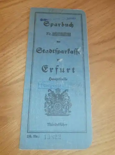 altes Sparbuch Erfurt , 1935 - 1945 , Eva Taucher , Sparkasse , Bank !!!