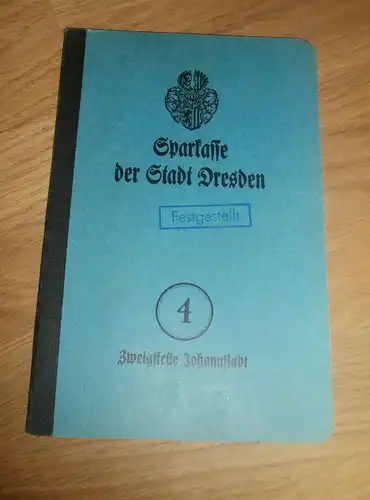altes Sparbuch Dresden Johannstadt , 1938 - 1944 , Elsa Hempel , Winkler , Sparkasse , Bank !!!