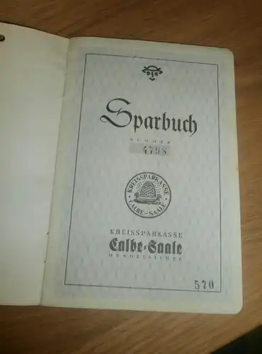 altes Sparbuch Calbe / Saale , 1941 - 1950 , Hanna Wilke , Sparkasse , Bank !!!