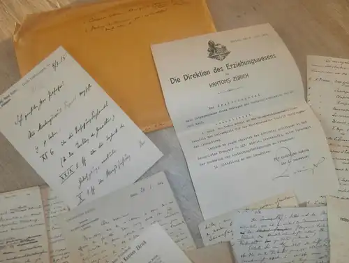 Dokumente aus Nachlass , 1912-33 , Dr. J. Vodoz , Erziehungswesen Zürich , Kerms , Dekanat !!!