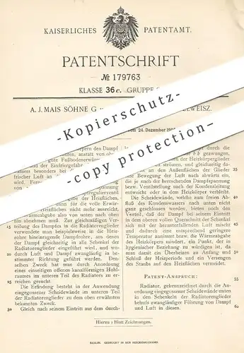 original Patent - A. J. Mais Söhne GmbH , Koblenz - Moselweiß , 1905 , Radiator | Radiatoren , Heizkörper , Heizung !!!