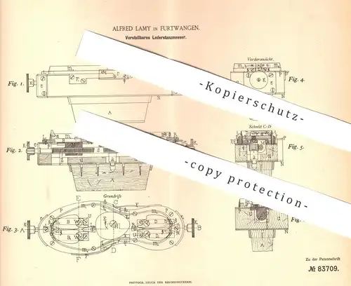 original Patent - Alfred Lamy , Furtwangen , Schwarzwald , 1895 , Lederstanzmesser | Leder - Messer | Schuster | Stanzen