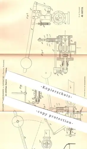 original Patent - Alexander Langhammer , Sandhübel , Österreich / Schlesien , 1898 , Absperren der Dampfleitung | Kessel