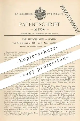 original Patent - Emil Fleischhauer , Gotha , 1893 , Reinigen , Kühlen u. Kondensieren von Gas | Gase , Gasfabrik !!!