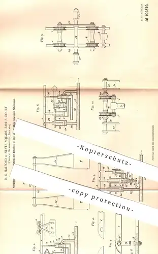 original Patent - H. S. Halford , Never Square , Earls Court , Kensington , England | 1897 | Hängebahn | Seilbahn | Bahn