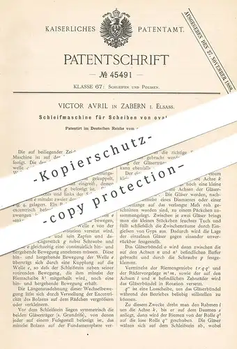 original Patent - Victor Avril , Zabern / Elsass , 1888 , Schleifmaschine für ovale Scheiben | Schleifen , Schleiferei