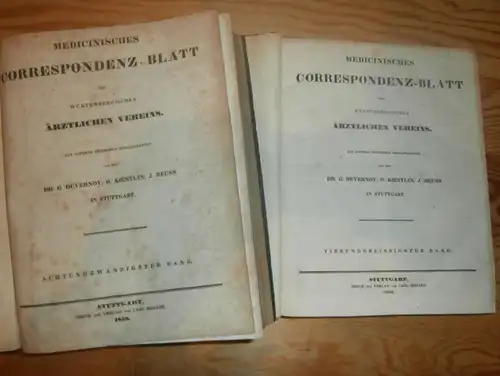 4 uralte Bücher , 1850 - 1865 , Medizin Correspondenzblatt Würtemberg , Arzt , Krankenhaus !!!