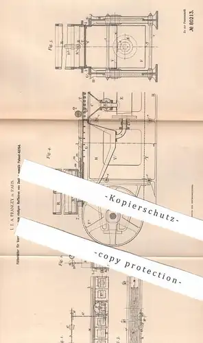 original Patent - L. E. A. Prangey , Paris , Frankreich , 1892 , Füllbehälter zum Raffinieren von Zucker | Raffinade !!