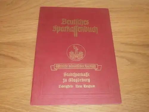 altes Sparbuch Magdeburg / Neustadt  , 1943 , Sigrid Scharfe , Sparkasse , Bank !!!