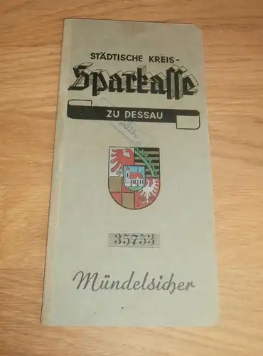 altes Sparbuch Dessau , 1937 - 1944 , Otto Mühl , Sparkasse , Bank !!!