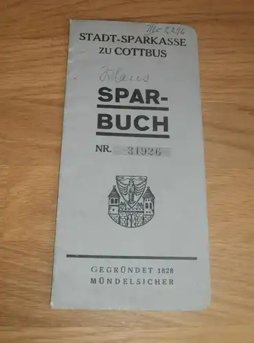 altes Sparbuch Cottbus , 1938 - 1945 , Klaus Schroeter , Sparkasse , Bank !!!