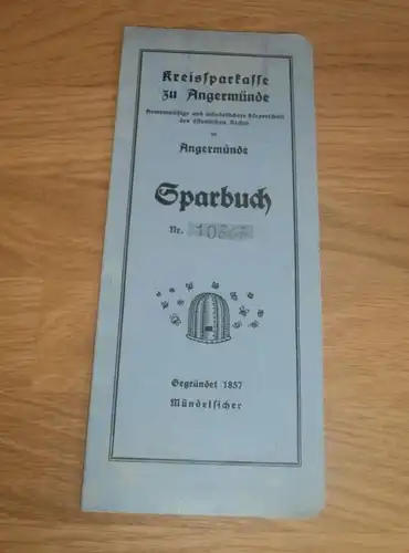 altes Sparbuch Schwedt / Angermünde , 1940 - 1945 , Wilhelm Sattelberg , Sparkasse , Bank !!!