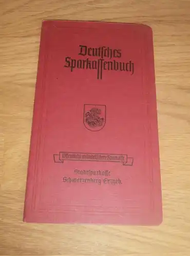 altes Sparbuch Schwarzenberg , 1944 , Sparkasse , Bank !!!